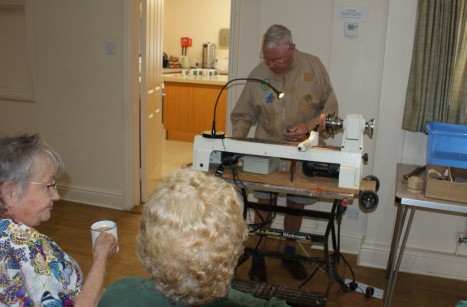 Keith ready to turn a dropped spindle